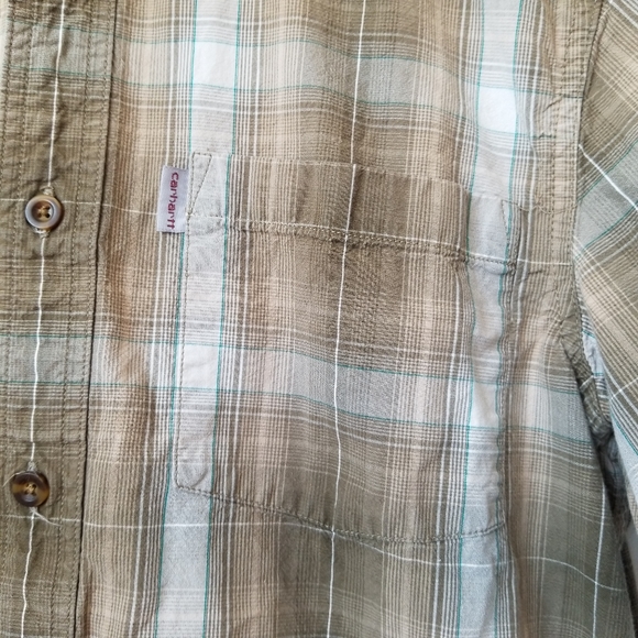 Carhartt men's relaxed fit button-up plaid shirt - Picture 6 of 10